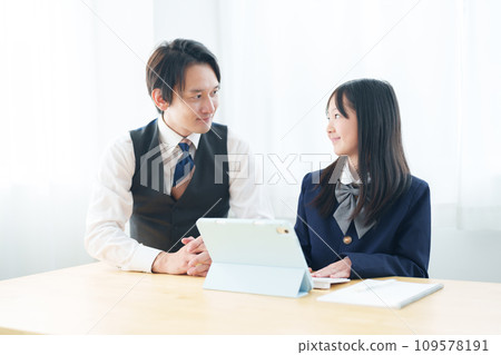 Studying tablet girl teacher 109578191