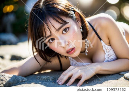 [AI圖像] 年輕的比基尼穿著凹印和溫泉之旅 109578362