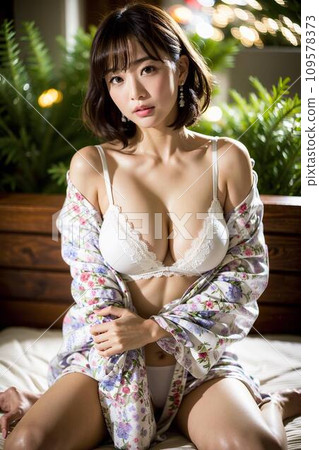 [AI圖像] 年輕的比基尼穿著凹印和溫泉之旅 109578373