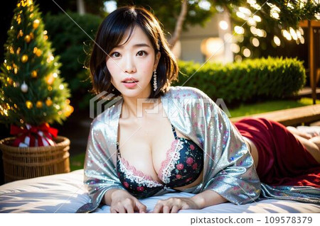 [AI image] Young bikini-wearing gravure and hot spring trip 109578379