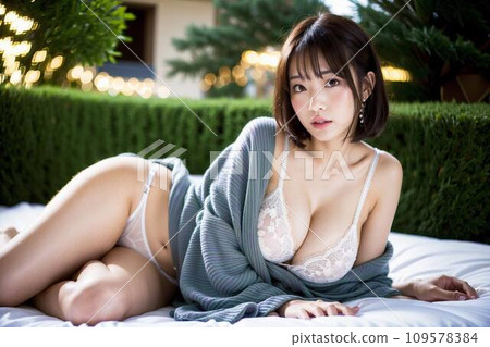 [AI image] Young bikini-wearing gravure and hot spring trip 109578384