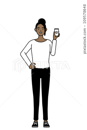 非洲女性在工作中使用智慧型手機 109578648