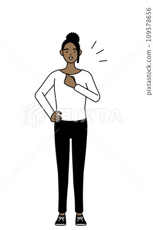 African woman clapping her chest 109578656