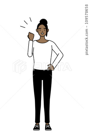 African woman doing a fist pump 109578658