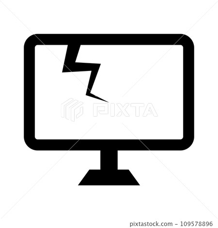 螢幕破裂的電腦圖示。向量。 109578896