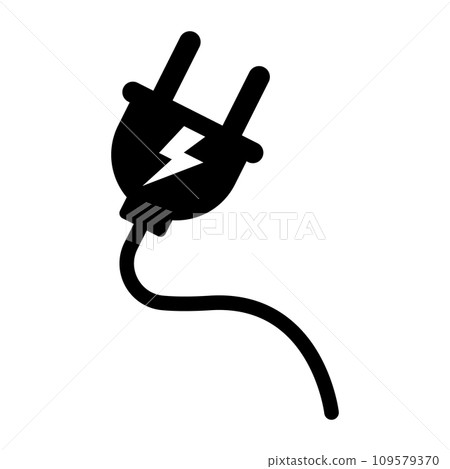 Electric outlet silhouette icon. vector. Electric outlet silhouette icon. vector. 109579370