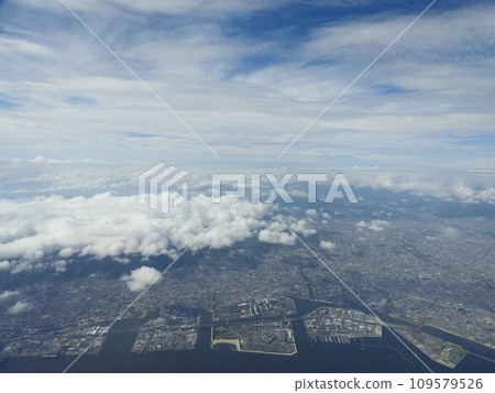 Aerial view of Osaka Bay and Kobe Port Aerial view of Osaka Bay and Kobe Port 109579526