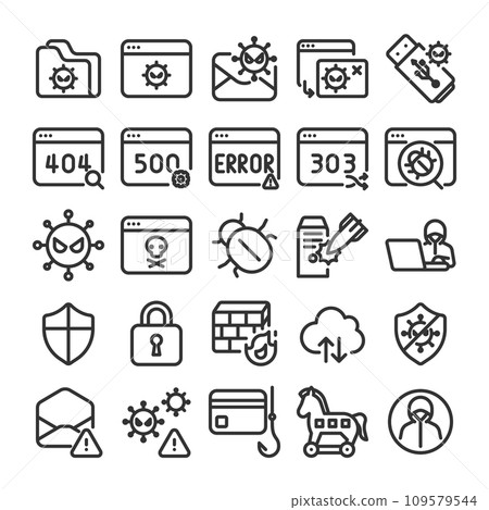 伺服器網路安全圖示集 109579544