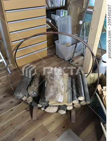 Wood stove, homemade log hoop, log hoop Wood stove, homemade log hoop, log hoop 109580207