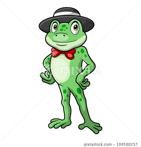 Cute frog cartoon wearing hat Cute frog cartoon wearing hat 109580257
