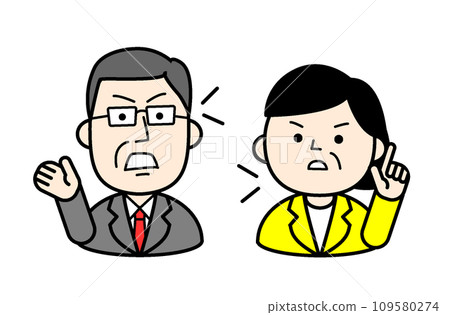 Simple character illustration: Politician engaged in heated debate Simple character illustration: Politician engaged in heated debate 109580274