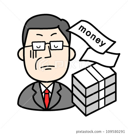 Simple character illustration Politician accepting bribe 109580291