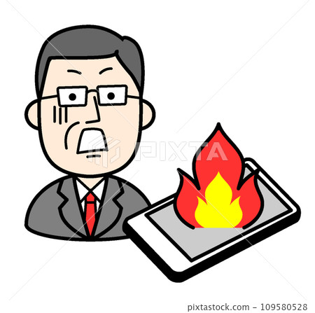 Simple character illustration: Politician under fire due to scandal Simple character illustration: Politician under fire due to scandal 109580528