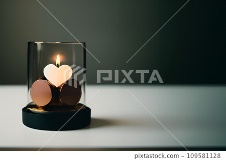 靜靜閃爍的心型蠟燭(AI 產生的圖像) 靜靜閃爍的心型蠟燭(AI 產生的圖像) 109581128