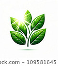 新鮮的綠葉圖標 109581645