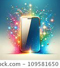閃亮的智慧型手機和星塵圖標 109581650