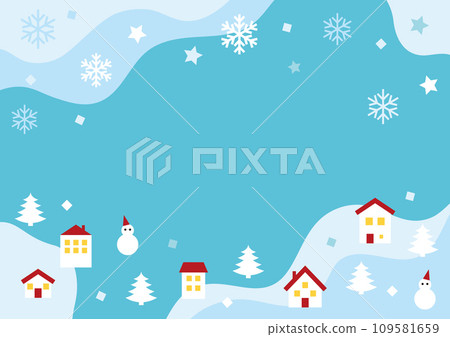 Winter cityscape background with falling snow Winter cityscape background with falling snow 109581659