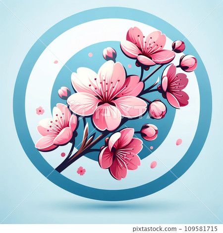 Spring cherry blossom icon Spring cherry blossom icon 109581715