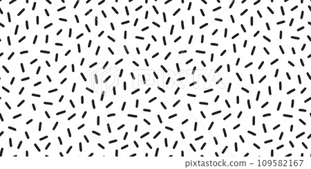 Small dash pattern on white background. Hand drawn small black dash seamless pattern. Simple minimal abstract, geometric texture design seamless background. Vector 109582167