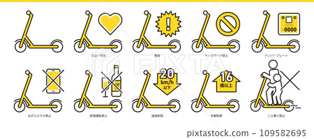 電動滑板車規則與禮儀圖示集 109582695