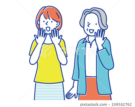 Illustration of a happy mother and daughter 109582762