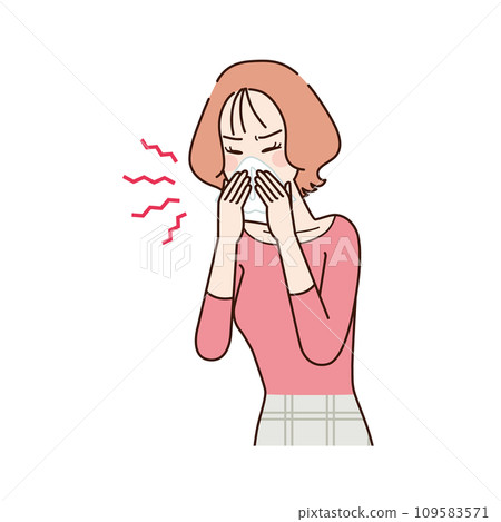 擤鼻涕的女人 109583571