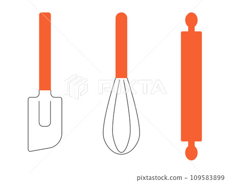 Flat illustration of simple kitchen tools Flat illustration of simple kitchen tools 109583899