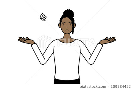 African woman spreading her arms in trouble African woman spreading her arms in trouble 109584432