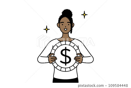 外匯收益與強勢美元、非洲婦女的形象 外匯收益與強勢美元、非洲婦女的形象 109584448