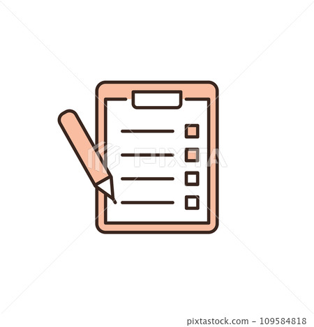 填寫紙本問卷或病歷的插圖 109584818