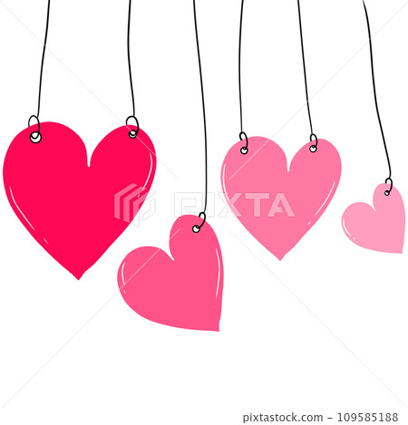 A pink heart shape tied to a string is hanging for decoration 109585188