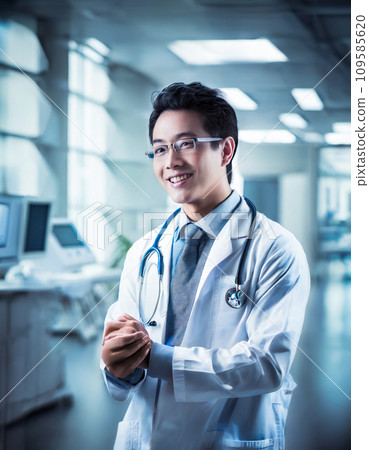 從事醫療保健的微笑男醫生 AI 圖像 AI 生成圖像 109585620