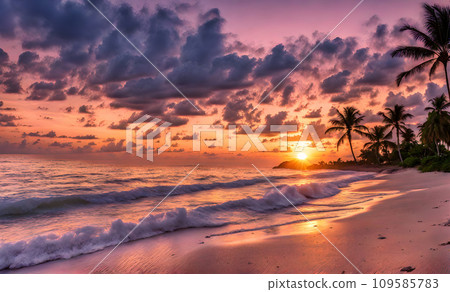 Serene sea sunset Serene sea sunset 109585783