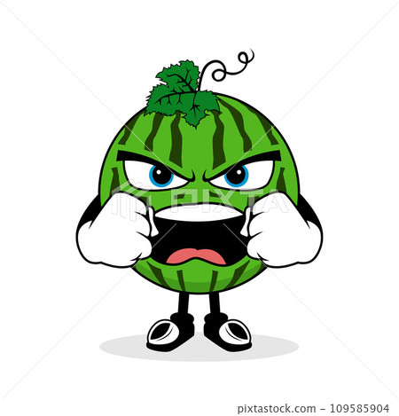 Angry Watermelon Mascot Cartoon Character Angry Watermelon Mascot Cartoon Character 109585904