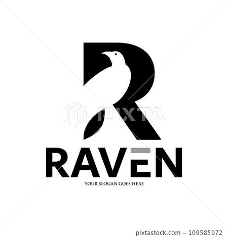 Letter R Raven Logo Design 109585972