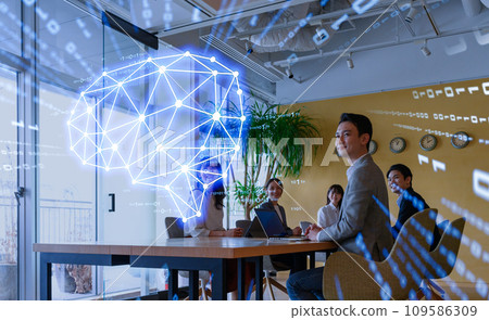 Casual business people having a meeting 109586309