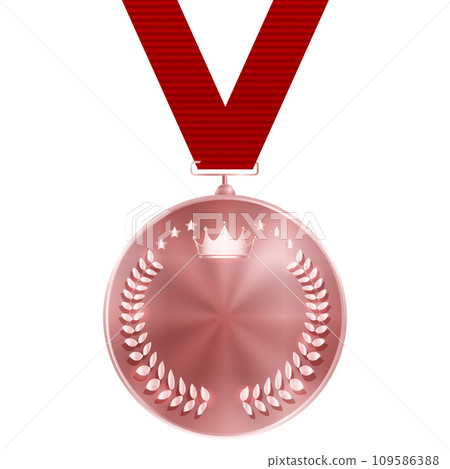 Medal Ribbon Copper Laurel Icon 109586388