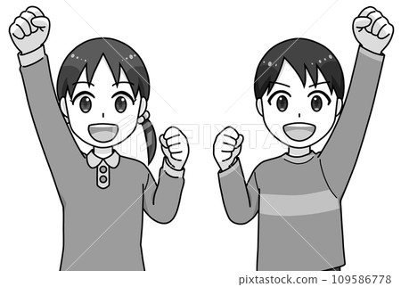 Boys and girls in guts pose Boys and girls in guts pose 109586778