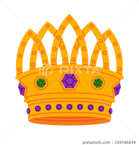 Golden Crown as Royal and Monarch Symbol Vector Illustration 109586839