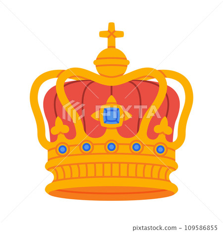 Golden Crown as Royal and Monarch Symbol Vector Illustration 109586855