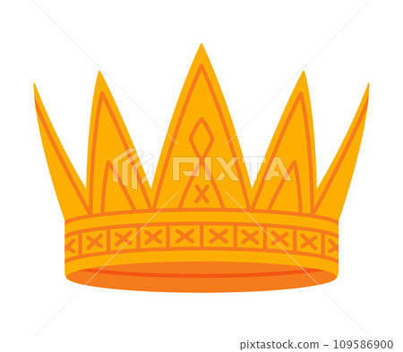 Golden Crown as Royal and Monarch Symbol Vector Illustration Golden Crown as Royal and Monarch Symbol Vector Illustration 109586900