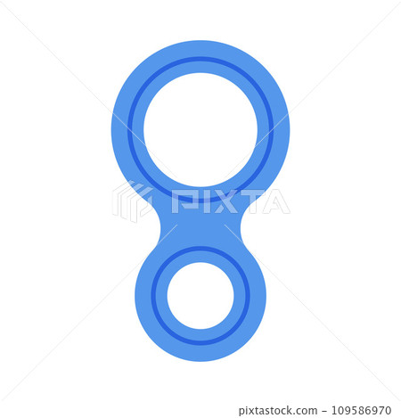 Blue Figure Eight Belay Device as Climbing Equipment Vector Illustration 109586970