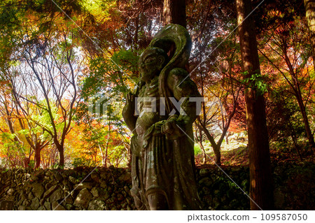 Futagoji Nio statue and autumn leaves Futagoji Nio statue and autumn leaves 109587050