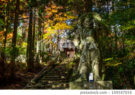 二子寺 Nio 雕像和秋葉 二子寺 Nio 雕像和秋葉 109587058