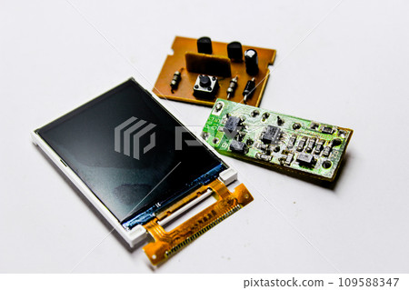 A picture of mobile display parts isolated on white background 109588347