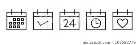 日曆和時間表圖標 日曆和時間表圖標 109588779