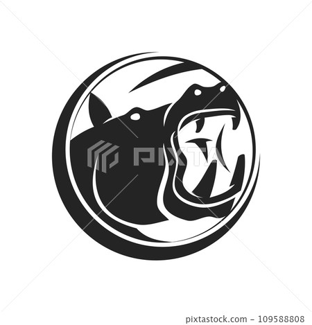 Hippopotamus Logo template Isolated. Brand Identity. Icon Abstract Vector graphic Hippopotamus Logo template Isolated. Brand Identity. Icon Abstract Vector graphic 109588808