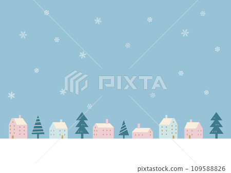 白雪皚皚的冬季城市景觀的背景框架圖 白雪皚皚的冬季城市景觀的背景框架圖 109588826