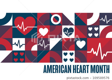 February is American Heart Month. Holiday concept. Template for background, banner, card, poster 109589576