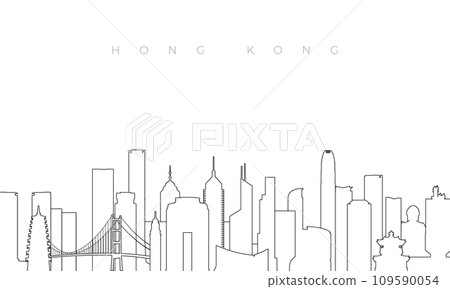 Outline Hong Kong skyline. Outline Hong Kong skyline. 109590054